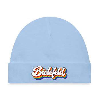 Bielefeld - Regenbogen Schrift - Deutschalnd - Baby Premium Organic Mütze - Hellblau - Vorne