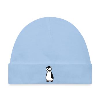 Pinguin mit Kulleraugen Cartoon - Baby Premium Organic Mütze - Hellblau - Vorne