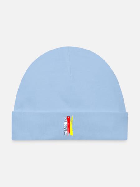 Deutsche Flagge Pinselstreifen - Baby Premium Organic Mütze - Hellblau