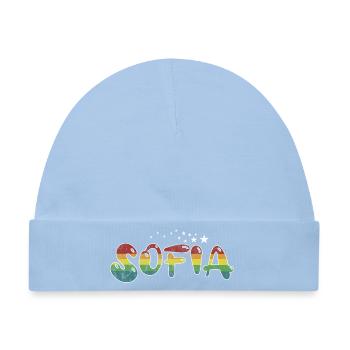Vorname Sofia Mädchenname Namensgeschenk - Baby Premium Organic Mütze - Hellblau - Vorne