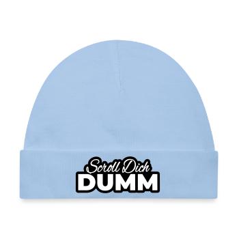 Scroll Dich Dumm Typo Print - Baby Premium Organic Mütze - Hellblau - Vorne