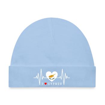 Zypern Flagge Herzschlag Republik Zypern Cyprus - Baby Premium Organic Mütze - Hellblau - Vorne