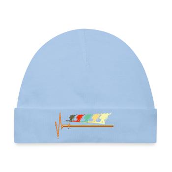 Retro Taucher Heartbeat Pulse Vintage Diver - Baby Premium Organic Mütze - Hellblau - Vorne