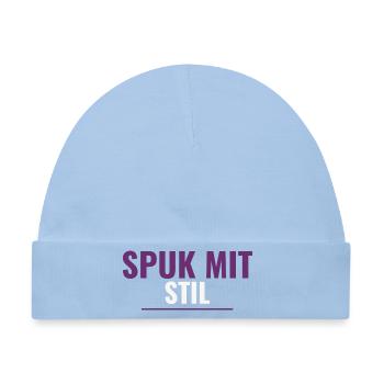 Spuk mit Stil – Dezentes Halloween-Shirt - Baby Premium Organic Mütze - Hellblau - Vorne