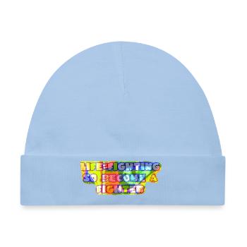 Liftening Theme Inspirierende Typografie - Baby Premium Organic Mütze - Hellblau - Vorne