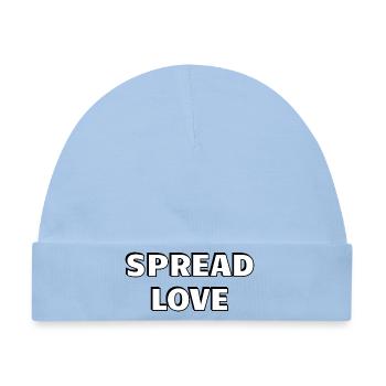 Spread Love Fett Schwarz Weiß Typografie - Baby Premium Organic Mütze - Hellblau - Vorne