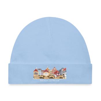 Bunte Stadtsilhouette von Esslingen am Neckar - Baby Premium Organic Mütze - Hellblau - Vorne