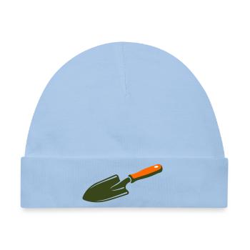Schaufel Kelle Schatzsuche Garten - Baby Premium Organic Mütze - Hellblau - Vorne