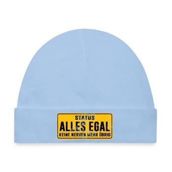 Status: Alles Egal – Keine Nerven Mehr - Baby Premium Organic Mütze - Hellblau - Vorne