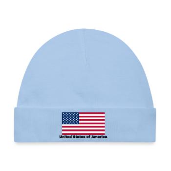 USA Fahne - Baby Premium Organic Mütze - Hellblau - Vorne