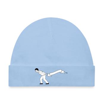 man pulls Banner | Bannerträger - Baby Premium Organic Mütze - Hellblau - Vorne