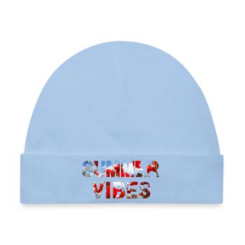 Summer Vibes Poppy - Baby Premium Organic Mütze - Hellblau - Vorne