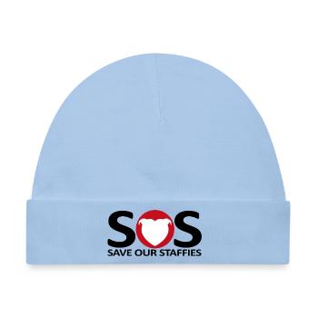 Sos-Staffies – 131 - Baby Premium Organic Mütze - Hellblau - Vorne