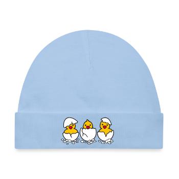 Drei aus dem Ei (d) - Baby Premium Organic Mütze - Hellblau - Vorne
