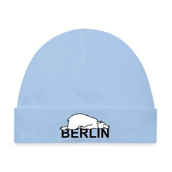 Berlin Der faule Paule Deutschland Berliner Bär - Baby Premium Organic Mütze - Hellblau - Vorne