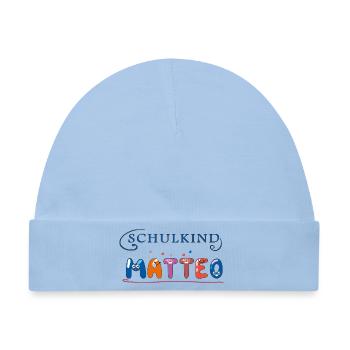 Schulkind Matteo - Baby Premium Organic Mütze - Hellblau - Vorne
