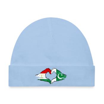 Tadschikistan Pakistan Flagge Herzform - Baby Premium Organic Mütze - Hellblau - Vorne