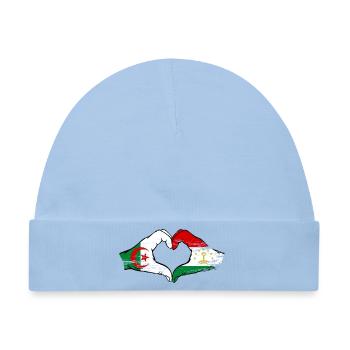 Tadschikistan Algerien Flagge Hände Herzform used - Baby Premium Organic Mütze - Hellblau - Vorne