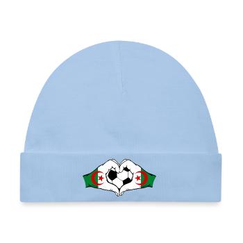 Algerien Flagge Hände Herzform Fußball - Baby Premium Organic Mütze - Hellblau - Vorne