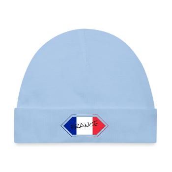 Französische Flagge Handschrift - Baby Premium Organic Mütze - Hellblau - Vorne