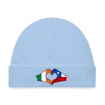 Irland Chile Flagge Hände Herzform - Baby Premium Organic Mütze - Hellblau - Vorne
