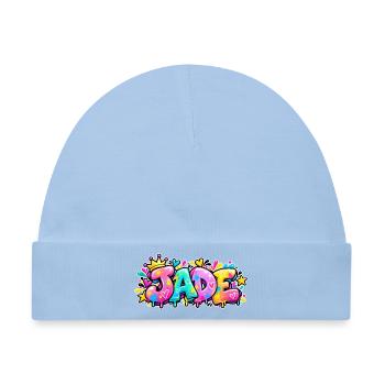 Nennen Sie Jade Graffiti Girly: die Königin der Straße! - Baby Premium Organic Mütze - Hellblau - Vorne