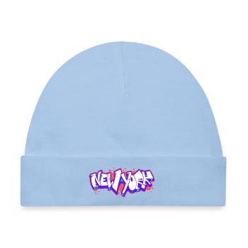 New York Horizontales Graffiti 1 - Baby Premium Organic Mütze - Hellblau - Vorne