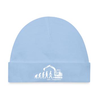 Evolution Bagger Baggerfahrer Bauarbeiter Mensch - Baby Premium Organic Mütze - Hellblau - Vorne