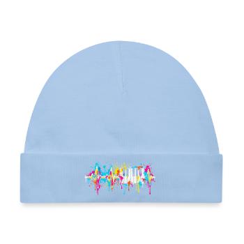 Neon Tasten Farbspritzer - Baby Premium Organic Mütze - Hellblau - Vorne