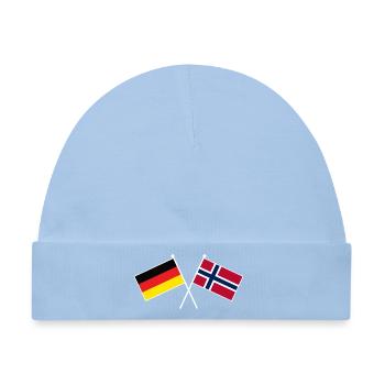 Deutschland Norwegen Freundschaftsflagge - Baby Premium Organic Mütze - Hellblau - Vorne