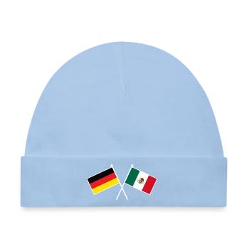 Germany x Mexico Crossed Friendship Flags - Baby Premium Organic Mütze - Hellblau - Vorne