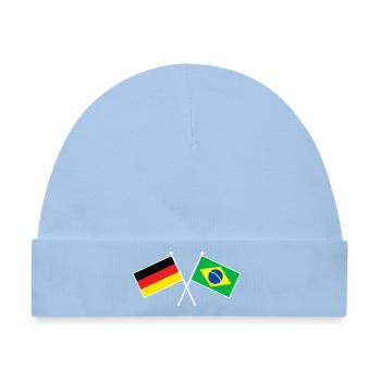 Germany x Brazil Crossed Friendship Flags - Baby Premium Organic Mütze - Hellblau - Vorne