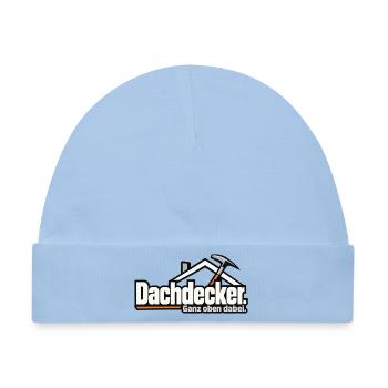 Dachdecker. Ganz oben dabei. – Lustiger Dachdecker - Baby Premium Organic Mütze - Hellblau - Vorne