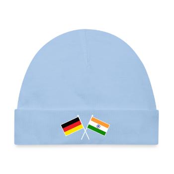 Germany x India Crossed Friendship Flags - Baby Premium Organic Mütze - Hellblau - Vorne