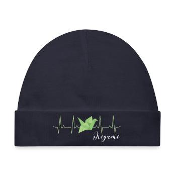 Origami Heartbeat - Baby Premium Organic Mütze - Navy - Vorne