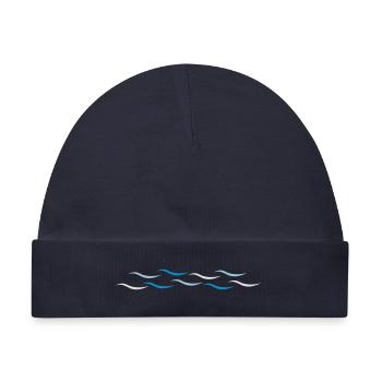 Wellen - Baby Premium Organic Mütze - Navy - Vorne