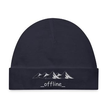 Bergsilhouette offline, Bergmotiv, offline - Baby Premium Organic Mütze - Navy - Vorne