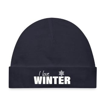 I LOVE WINTER - Baby Premium Organic Mütze - Navy - Vorne