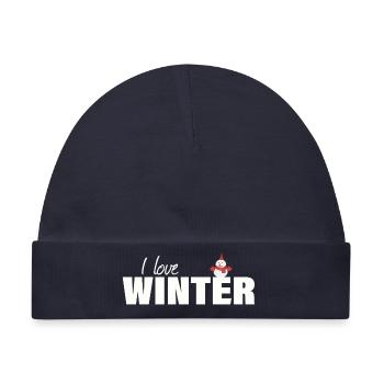 I LOVE WINTER - Baby Premium Organic Mütze - Navy - Vorne