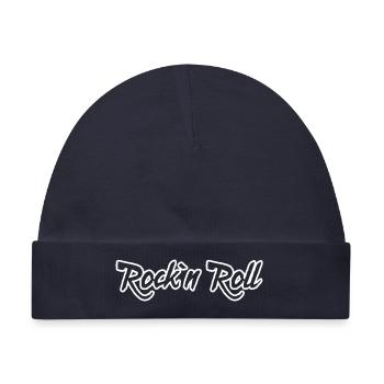 rock n roll guitarre heavy metal headbanger - Baby Premium Organic Mütze - Navy - Vorne