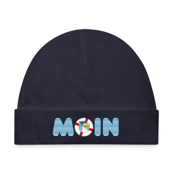 Moin Möve mit Rettungsring - Baby Premium Organic Mütze - Navy - Vorne