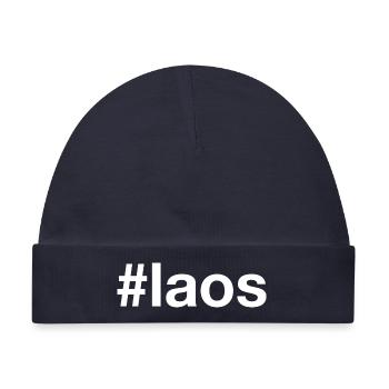 Laos Hashtag - Baby Premium Organic Mütze - Navy - Vorne
