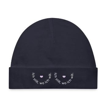 Ich still, wo ich will - Baby Premium Organic Mütze - Navy - Vorne