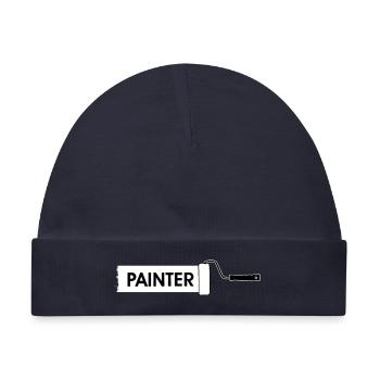 Farbroller mit weißer Farbe - Baby Premium Organic Mütze - Navy - Vorne