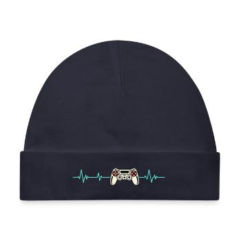 Herzschlag Gaming-Controller - Baby Premium Organic Mütze - Navy - Vorne