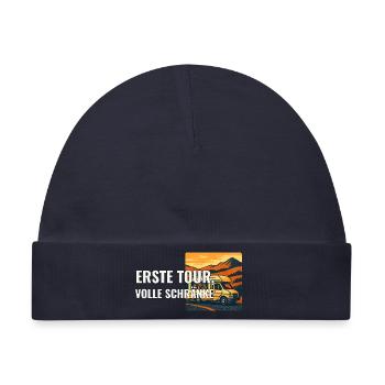 Erste Wohnmobilreise Geschenk für Anfänger - Baby Premium Organic Mütze - Navy - Vorne