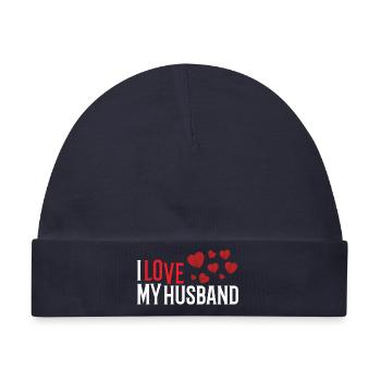 Ich liebe meinen Ehemann - Baby Premium Organic Mütze - Navy - Vorne