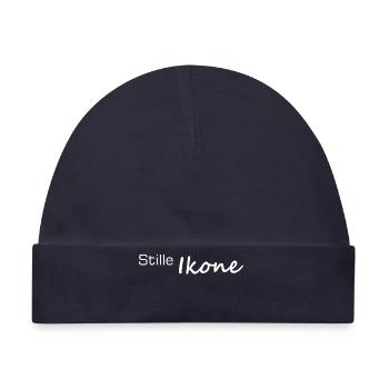 Stille Ikone Minimalistischer Kontrast - Baby Premium Organic Mütze - Navy - Vorne