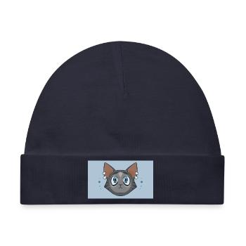 Cat Design  - Baby Premium Organic Mütze - Navy - Vorne