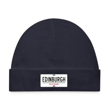 Ortsschild von Edinburgh - Baby Premium Organic Mütze - Navy - Vorne